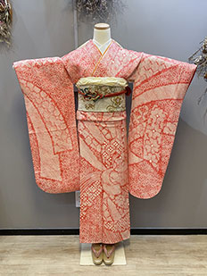 ピンク　総絞り