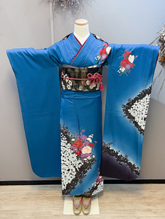 青　白花散らし