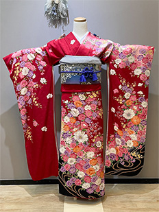 F-43 赤×黒 流水 芍薬