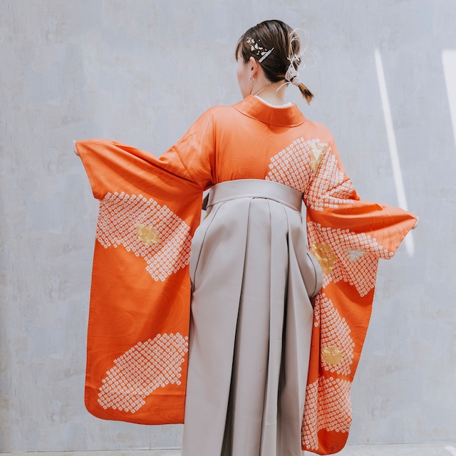 朱赤/駒刺繍/絞